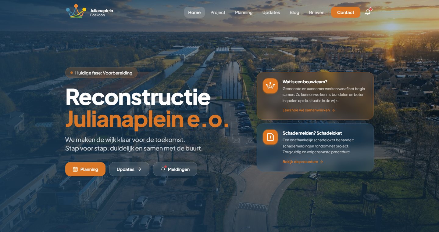 Projectbeeld: Een projectsite die de hele wijk bereikt
